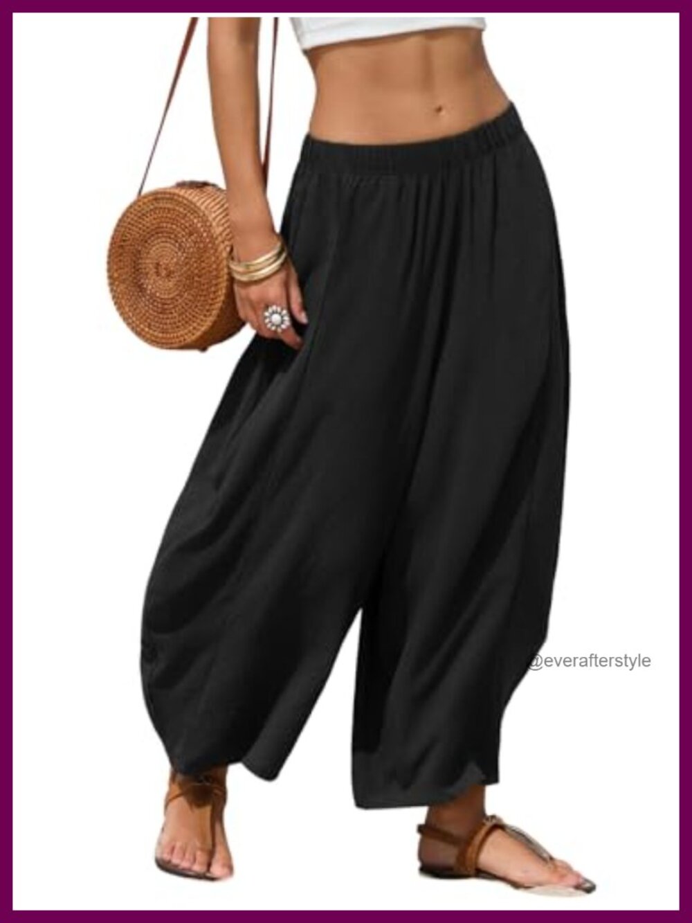 Womens Faux Linen Wide Leg Palazzo Pants Summer Beach Casual